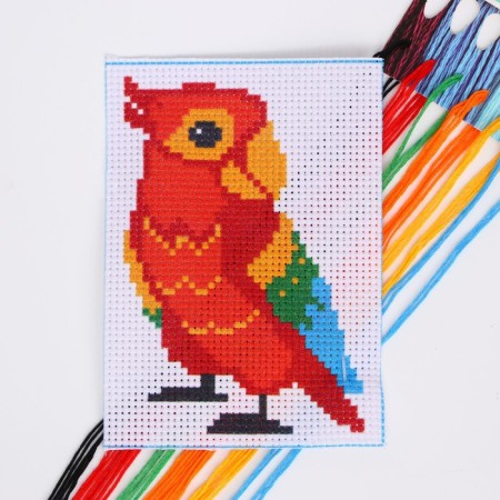 Cross -embroidery "Parrot", a set for creativity, 14 x 10 cm-2