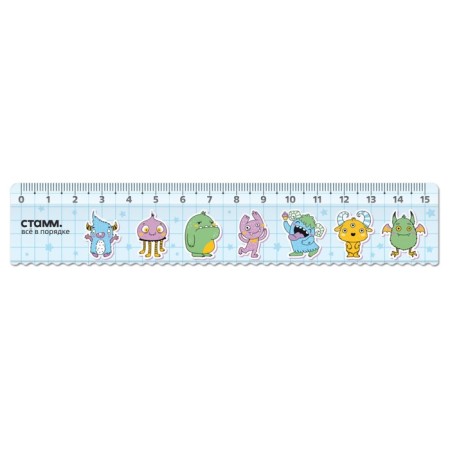 Line 15 cm, Istanm "monsters", plastic, with a wavy edge, euro suspension