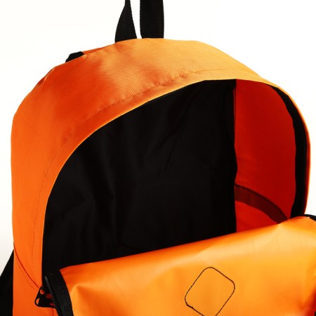 Youth backpack with lightning, external pocket, orange color-5