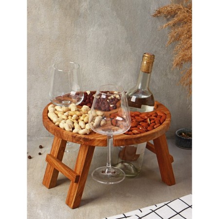 ADELICA guide table, with menage and folding legs, 2 persons, d = 30 cm, oak