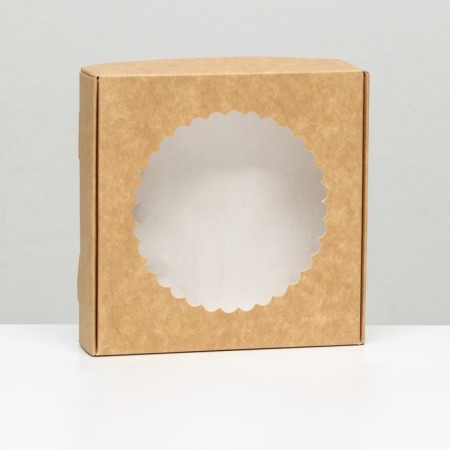 Box the team, craft, with a window, 11.5 x 11.5 x 3 cm