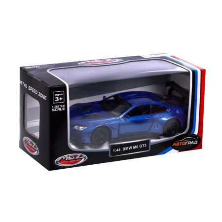 Metal machine BMW M6 GT3, 1:44, inertia, doors open, blue color-4