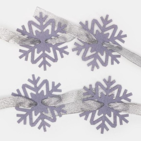 A set for the decor of the dining rooms "Snowflake", 4 pcs, gray 7x8 cm 100% p/e, felt-3