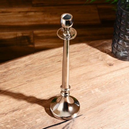 Empire aluminum candlestick per 1 candle 9.5x9.5x35 cm-3