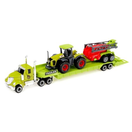 Metal truck "Farm" with a tractor, mix-4