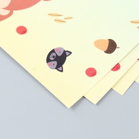Scrapbooking paper "Forest animals" density 180 g 30.5x32 cm-2