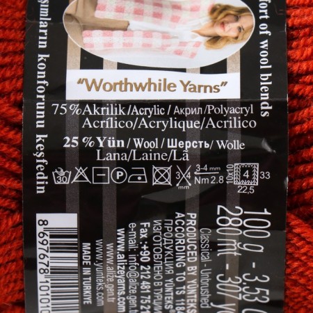 Yarn "Superlana Klasik" 25% wool, 75% acrylic 280m/100g (36 ceramics)-3