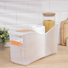 Container for storage household on wheels, 10 l, 46 × 16 × 23.5 cm, transparent