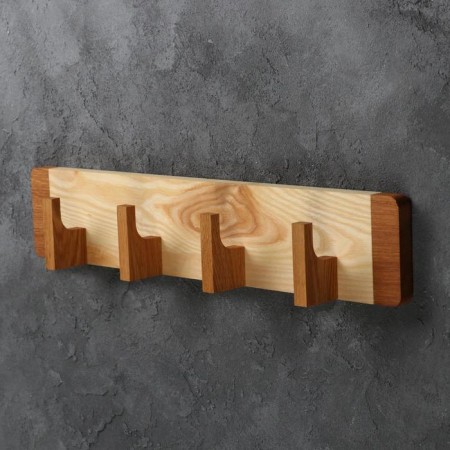 Wooden hanger wall, on 4 hooks, array of oak, ash-5