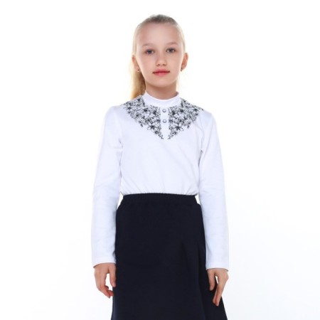 School blouse for a girl, white color, height 122 cm