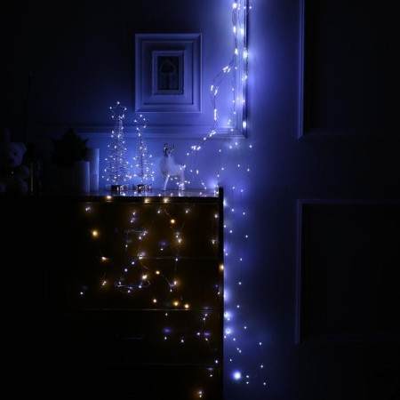 Girlynda "Horse tail" 8 threads 2 m, IP20, silver thread, 160 LED, white glow, USB-2