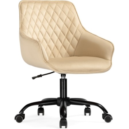 Computer chair almer plastic/velor, black/beige 57x60x84 cm