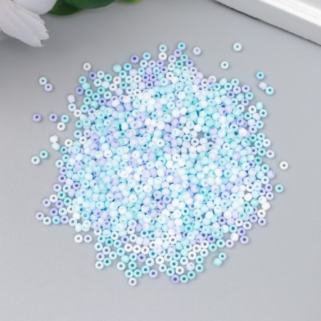 Glass beads 11/0 "matte. Melange Blue" 10 g