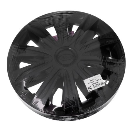 Wheel caps R14 "Profi", Black Gloss Carbon, Set 4 pcs-1