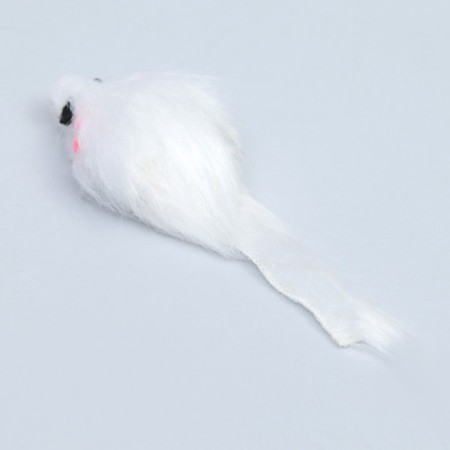 Artificial fur mouse, 5 cm, white-1