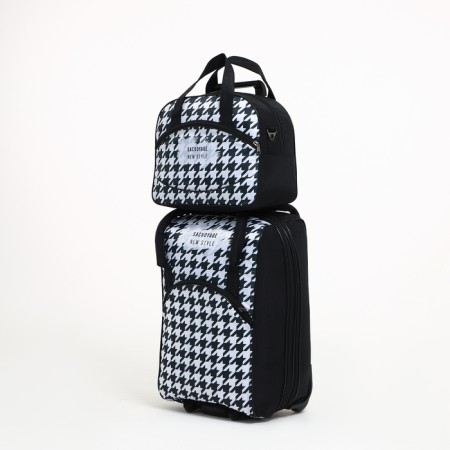 Small Small suitcase 20 "with a bag, a lightning department, with an extension, the color is black