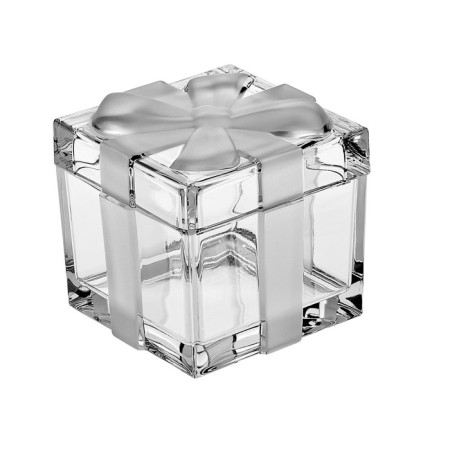 Crystal box with a matte bow, 11.5 cm