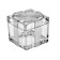 Crystal box with a matte bow, 11.5 cm