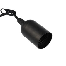 The cartridge of the suspended with the terminal block E27 is black, with the label, the individual package Rexant
