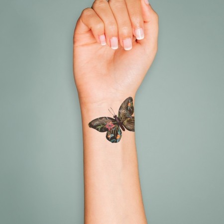 Tattoo on the body color "Black butterfly" 6x6 cm-2