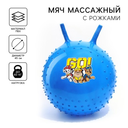 Massage jump with PAW PATROL GO, D = 45 cm, weight 350 g, Mix color