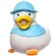 Rubber toy for the bath "Duckling with a bubble", 6 cm., Color mix, crush me
