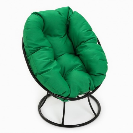 Armchair "Donut" with a green pillow, black stand, 55 x 40 x 61 cm-1