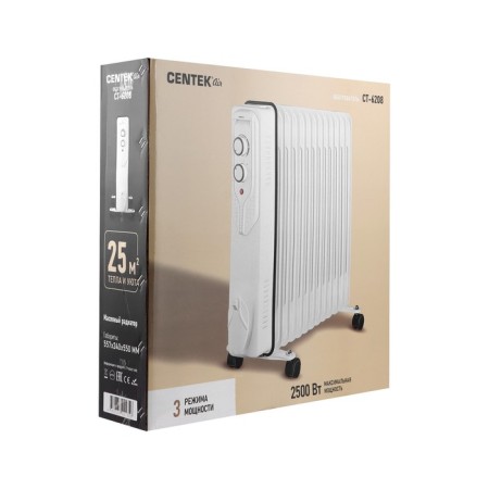 CENTEK CT-6208 heater, oil, floor, 2500 W, 25 m², 13 sections, white-6