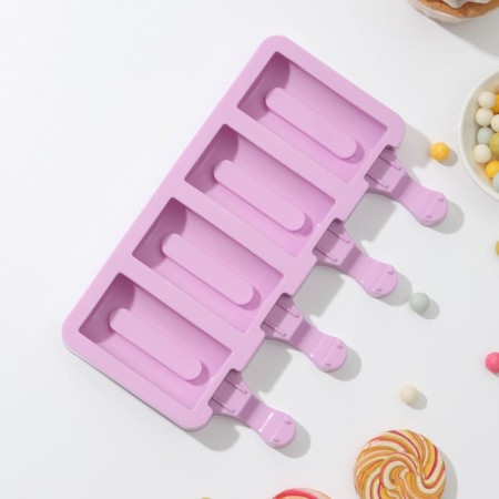 Ice Cream "Sicily", silicone, 19.5 × 11 cm, 4 cells (6.8 × 3.5 cm), color mix-1
