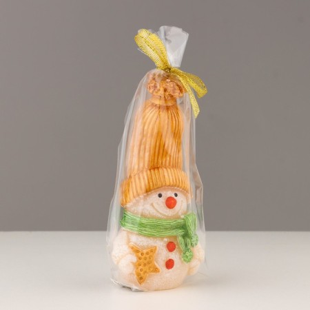 Decorative candle "Fairytale Snowman", 6.2x5x13.2 cm, metallic-6