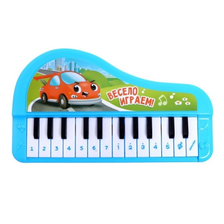 Musical piano "Funny cars", sound, blue color-1