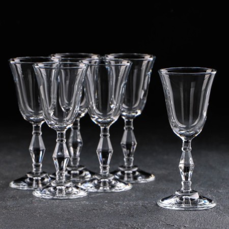 Set of glass glasses Retro, 50 ml, 6 pcs