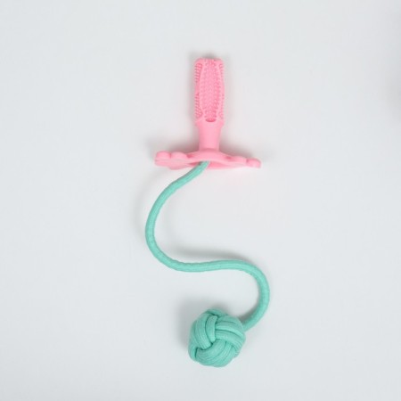 Cable toy with toothpick and ball "whip", up to 55 cm, up to 160 g, pink/mint-1