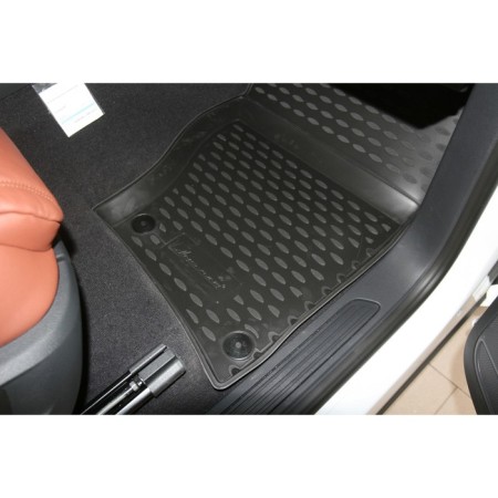 Rugs in the salon VW Touareg 2010-2016, 4 pcs. (polyurethane, beige)-1