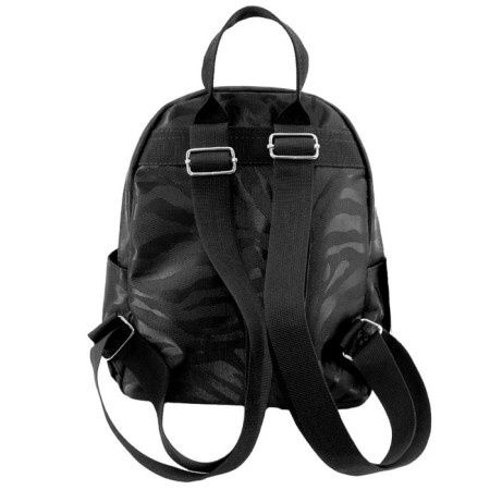 Women's backpack, textiles, black 20x12x27 cm-1