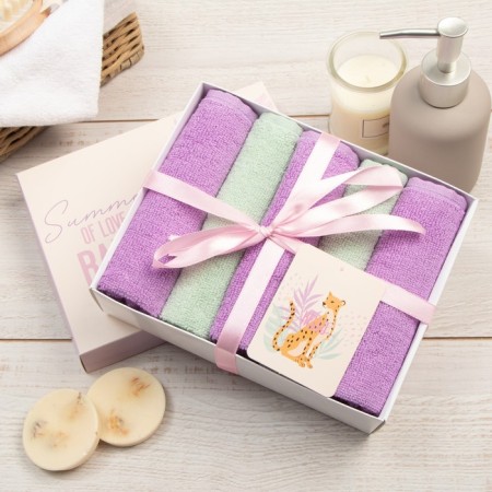 Set of terry towels Ethel Summer 30x30 cm -5pcs, 100% cotton 340 g/m2