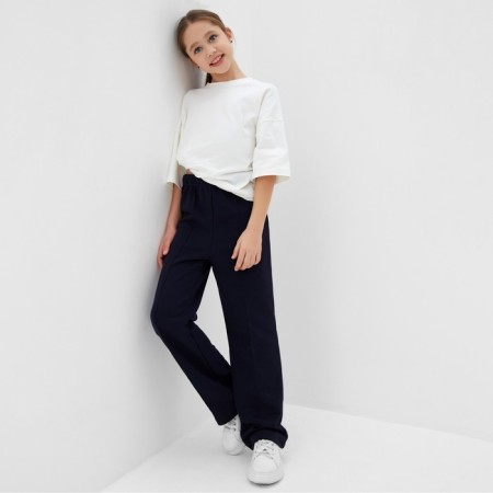 Pants for Minaku girl, dark blue color, height 134 cm-4