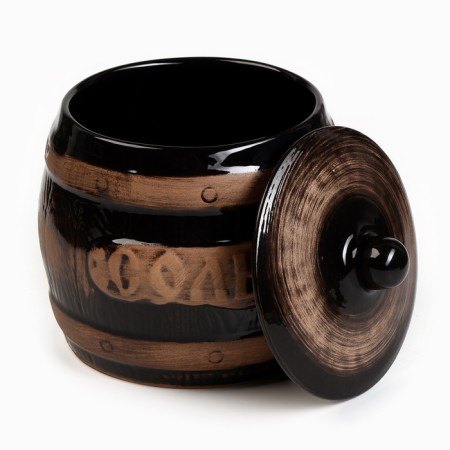 Бочонок "Соль" 1,2л / 14х16см, старина-1