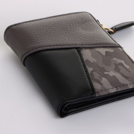 Women's wallet on the button, black color-2