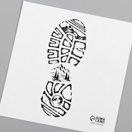 Tattoo on the body Black "Trace of the boot" 6x6 cm-5