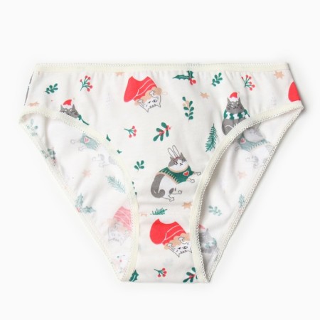 Panties for girls, milk/cats, height 122-128 cm