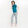 Female set (T -shirt, trousers), turquoise color, size 56