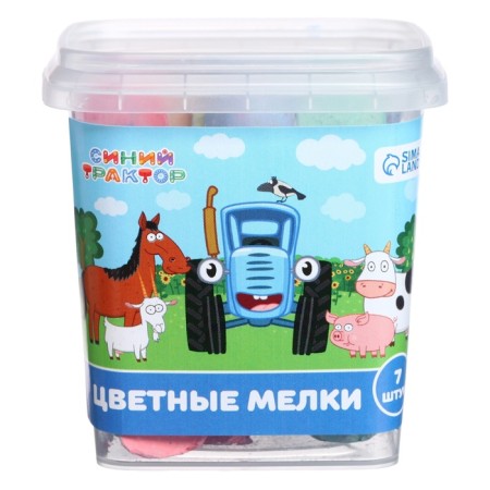 Set of colored crayons Blue Tractor, 7 colors-5