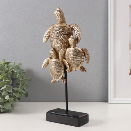 Souvenir Polystone "Sea Turtle with kids" Geometric patterns 14.4x6x29.8 cm-2