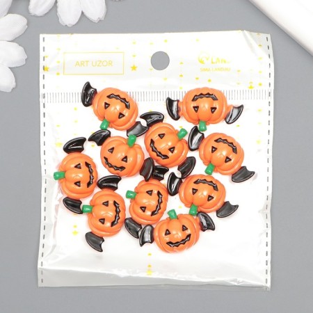 Decor for creativity plastic "Pumpkin with wings" 1.8x3.3x0.8 cm-3