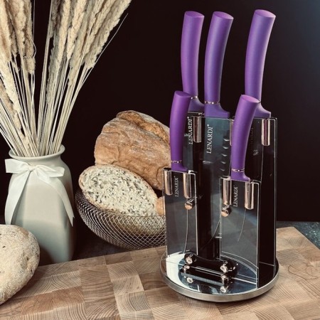 Lenardi knife set, on a stand, 6 items