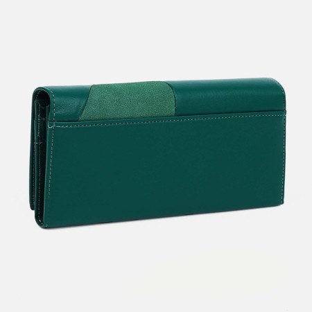 Women's wallet on magnets, green color-1