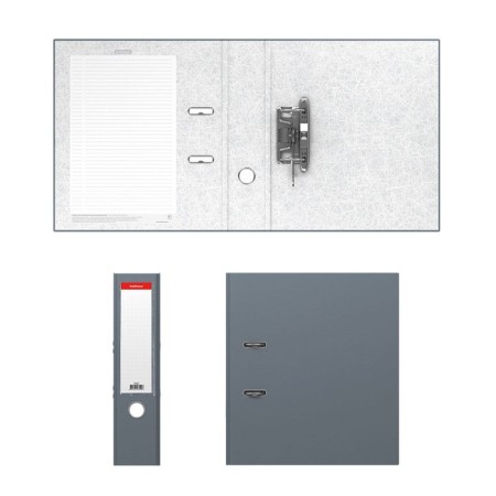 A4, 70 mm, granite registrar folder, gathered, gray, plastic pocket, cardboard 1.75 mm, capacity of 450 sheets-1