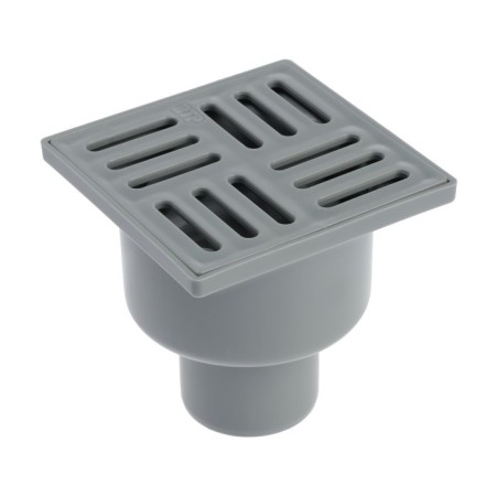 RTP ladder, vertical, 100 x 100 mm, d = 50 mm, dry shutter, plastic grate, gray grate