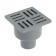 RTP ladder, vertical, 100 x 100 mm, d = 50 mm, dry shutter, plastic grate, gray grate